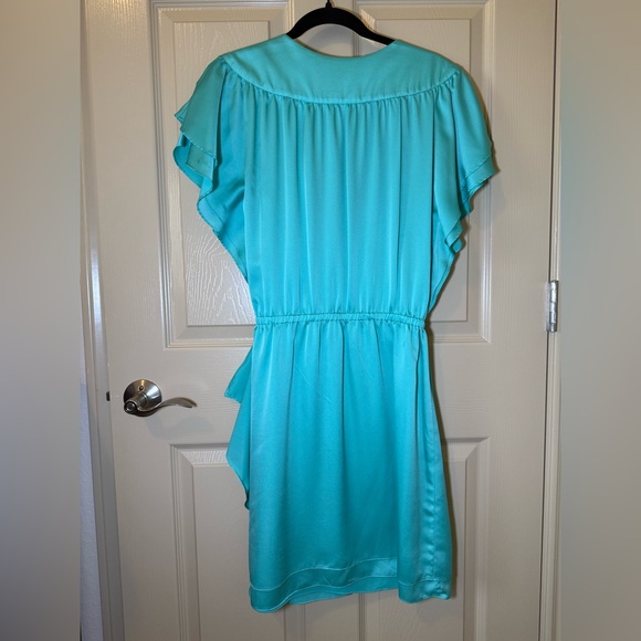 ANTONIO MELANI Turquoise Ruffle Mini Dress - Picture 4 of 5